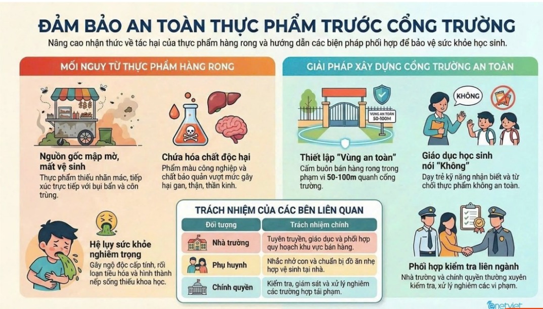 ĐẢM BẢO AN TOÀN THỰC PHẨM TRƯỚC CỔNG TRƯỜNG